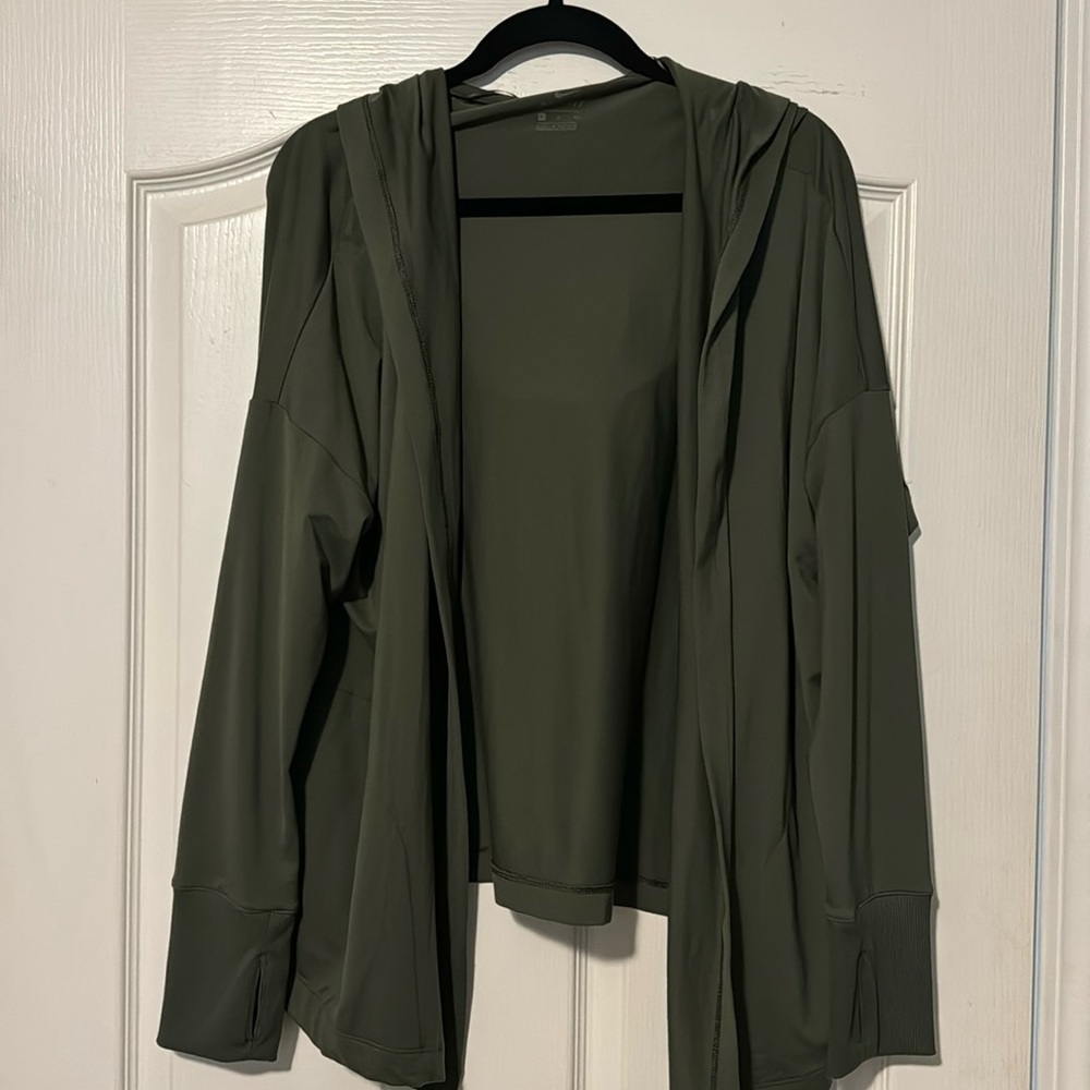Army Green Nike Yoga Cardigan
